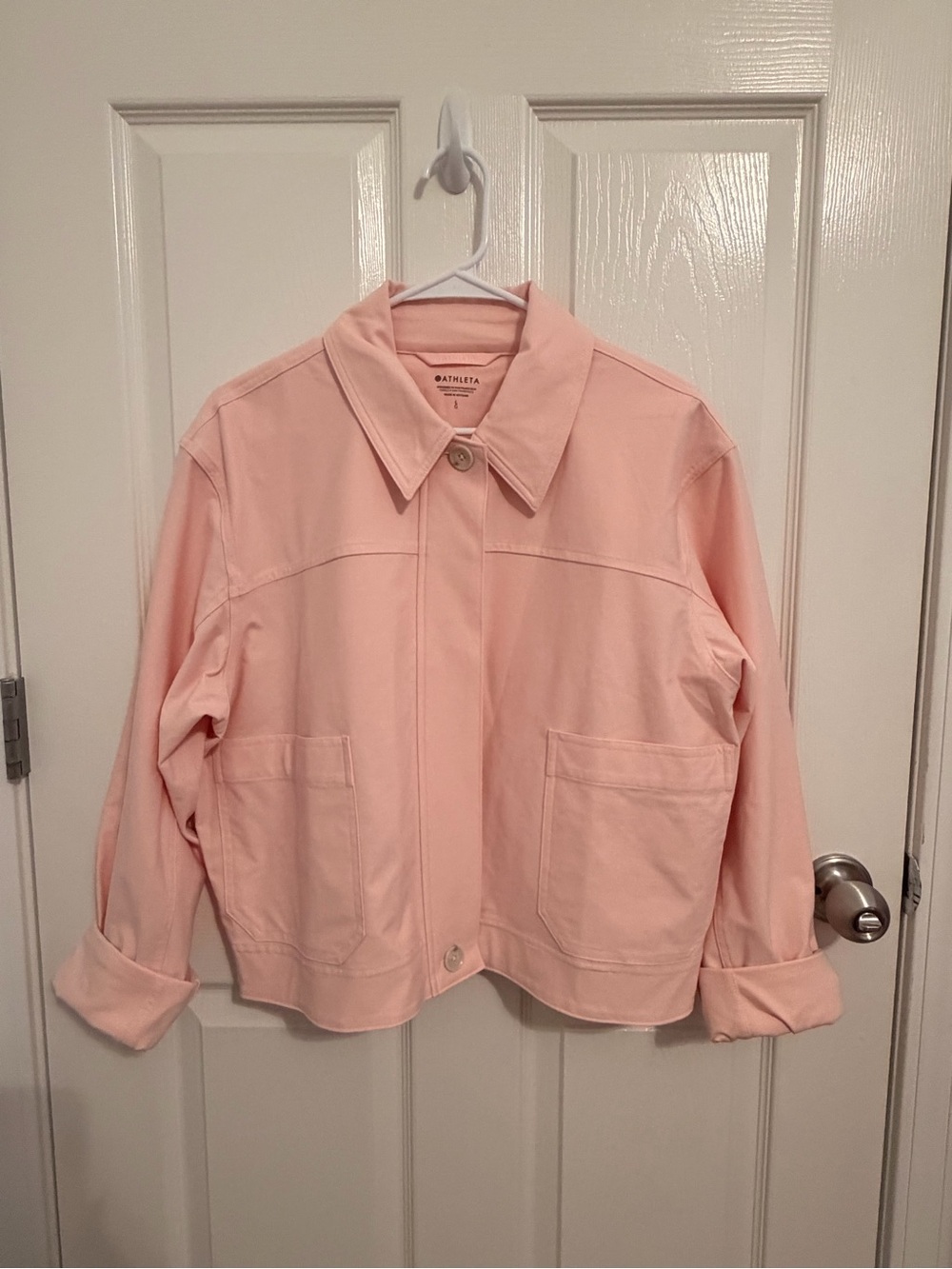 Athleta Light Pink Skyline Chore Jacket with Patch Pockets